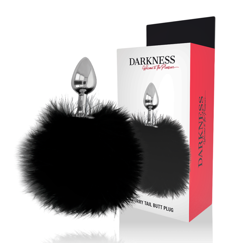 Darkness - Bouchon Extra Anal Avec Queue Noir 7 Cm